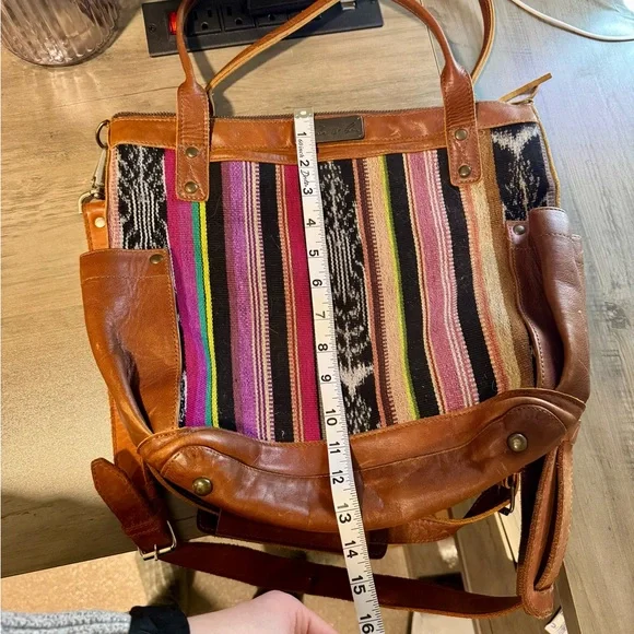 Nena & Co. Multicolor Striped Tote with Leather Trim